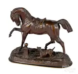 horse with hound by Pierre Le Nordez, bronze, sold Jan 2019