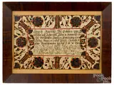 fraktur birth certificate for Henrich Drearsteller by Henrich Weiss, ink and watercolor, offered Jan 2019