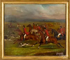 fox hunting scene by Richard Dodd Widdas, oil on canvas, offered Jan 2019