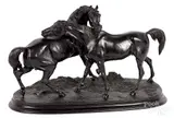 Arab mare and stallion (Groupe Chevaux Arabes) by Pierre-Jules Mêne, bronze, offered Jan 2019