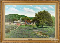 Texas landscape by Manuel Garza, oil on canvas, sold Nov 2018