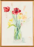 floral still life by Marguerite Ferrari, watercolor, sold Nov 2018