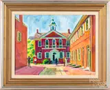 titled Carpenter's Hall by Ben Eisenstat, oil on canvas, sold Nov 2018