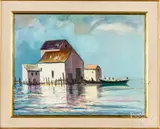 coastal scene by Frederic Nunn, oil on board, sold Nov 2018