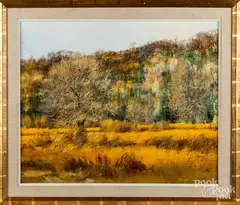 titled Autumn Glow by Malcolm Thompson, oil on board, sold Nov 2018