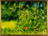 of flowers by Malcolm Thompson, oil on board, sold Nov 2018