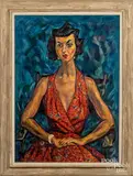 portrait of a woman by Dolya Goutman, oil on canvas, sold Nov 2018