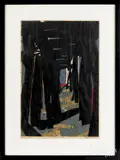 Under The Pier by Clare Romano, woodcut, sold Nov 2018