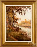 autumn landscape by George Newman, oil on canvas, sold Nov 2018