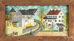 Amish farmscenes by Dolores Hackenberger, oil on canvas, sold Nov 2018