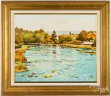 Lumiere sur Le D'Eau by Gerard Passet, oil on canvas, sold Nov 2018