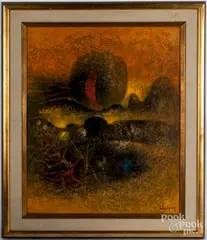 titled Eclipse de la lune by Le Ba Dang, oil on canvas, sold Nov 2018