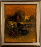 titled Eclipse de la lune by Le Ba Dang, oil on canvas, sold Nov 2018