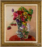floral still life by Boris Liskow, oil on canvas, sold Nov 2018