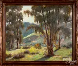 California landscape with Eucalyptus trees by James Elwood Webb, oil on canvas, sold Nov 2018