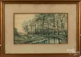 landscape by Marion Dyer, watercolor and gouache, sold Nov 2018