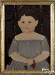 portrait of a child holding berries by William Matthew Prior, ca. 1830, oil on panel, sold Sep 2018