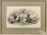 illustration of the Arms of Pennsylvania by F. O. C. Darley, watercolor and ink, sold Sep 2018