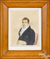 study of Henry I. Wyckoff by John Wesley Jarvis, watercolor, sold Sep 2018