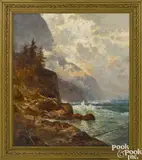 coastal scene by Carl Philipp Weber, oil on canvas, sold Sep 2018