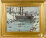 Canal Near Lumberville PA by Charles Morris Young, oil on canvas, sold Sep 2018