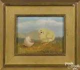 of a chick and egg shell by Ben Austrian, oil on board, sold Sep 2018