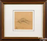 drawing by Maynard Dixon, 1900, pencil, sold Sep 2018