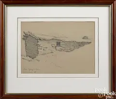 drawing by Maynard Dixon, 1901, pencil, sold Sep 2018