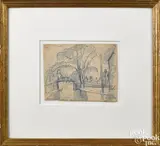 landscapes by Oscar Florianus Bluemner, colored pencil, sold Sep 2018