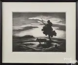 titled Sunset by Thomas Hart Benton, lithograph, sold Sep 2018