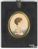 miniature portrait of a girl by J.H. Gillespie, watercolor and pencil, sold Sep 2018