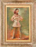 titled Forced Labor by Minna Citron, oil on canvas, sold Sep 2018