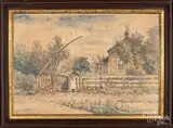 landscape with cottage by William Livingstone Anderson, watercolor, sold Aug 2018
