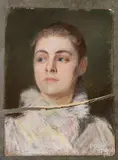 portrait of a woman by Joseph Henry Boston, pastel, sold Aug 2018