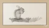 of a squirrel by Joan Poole, pencil, sold Aug 2018