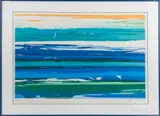 abstract by Nils Burwitz, silkscreen, sold Aug 2018