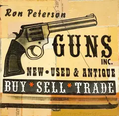 Untitled (Ron Peterson Guns) by Robert Mars, 2005, oil and mixed media on canvas, sold Mar 2022