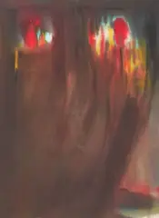 Untitled (Brown and Red) by Gene Hutner, watercolor, sold Mar 2022