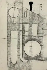 Untitled by Benoît Gilsoul, charcoal and oil on paper, sold Mar 2022