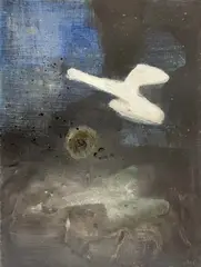 Untitled (Space) by Benoît Gilsoul, oil on paper, sold Mar 2022