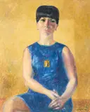 Portrait of Mexican Woman by Clara Klinghoffer, 1966, oil on canvas, sold Apr 2022