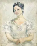Untitled (Woman in White) by Clara Klinghoffer, 1965, oil on canvas, sold Apr 2022