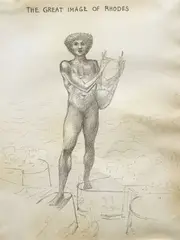 The Great Image of Rhodes by Edward Burne-Jones, graphite on paper, sold Apr 2022