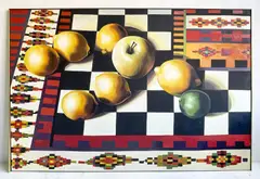 Six Lemons Apple Lime by Lowell Nesbitt, 1978, oil on canvas, sold Apr 2022