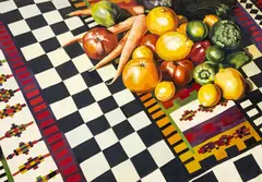 Fruit and Vegetables by Lowell Nesbitt, 1979, oil on canvas (unstretched), sold Apr 2022