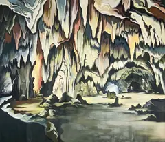Carlsbad Caverns by Lowell Nesbitt, 1972, oil on canvas (unstretched), sold Apr 2022