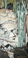 Altamira Cavern by Lowell Nesbitt, 1975, oil on canvas (unstretched), sold Apr 2022