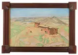 Aïn-Leuh, la casbah by Jean Hainaut, 1927, Pastel, sold Jul 2023