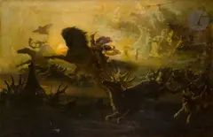 Chasse fantastique by Gustav Wertheimer, Toile d’origine, sold May 2023