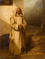 Moine trappiste en méditation by Joseph Beaume, Panneau, sold May 2023